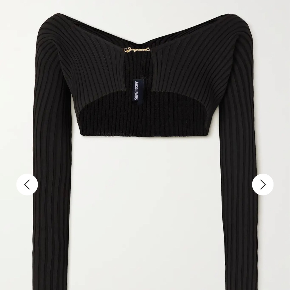 Jacquemus - Pralù embellished cropped ribbed-knit cardigan
